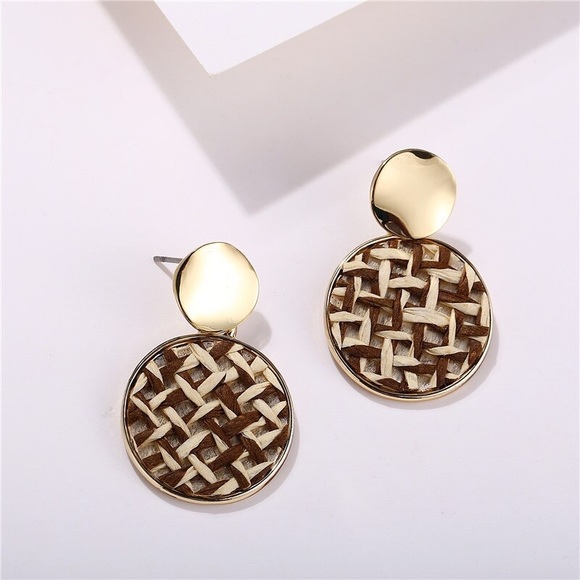 Noelle Knit Gold Drop Earrings 🎁 BUNDLE EARRINGS - 3/$55 OR 5/$70 🎁 - Picture 2 of 7